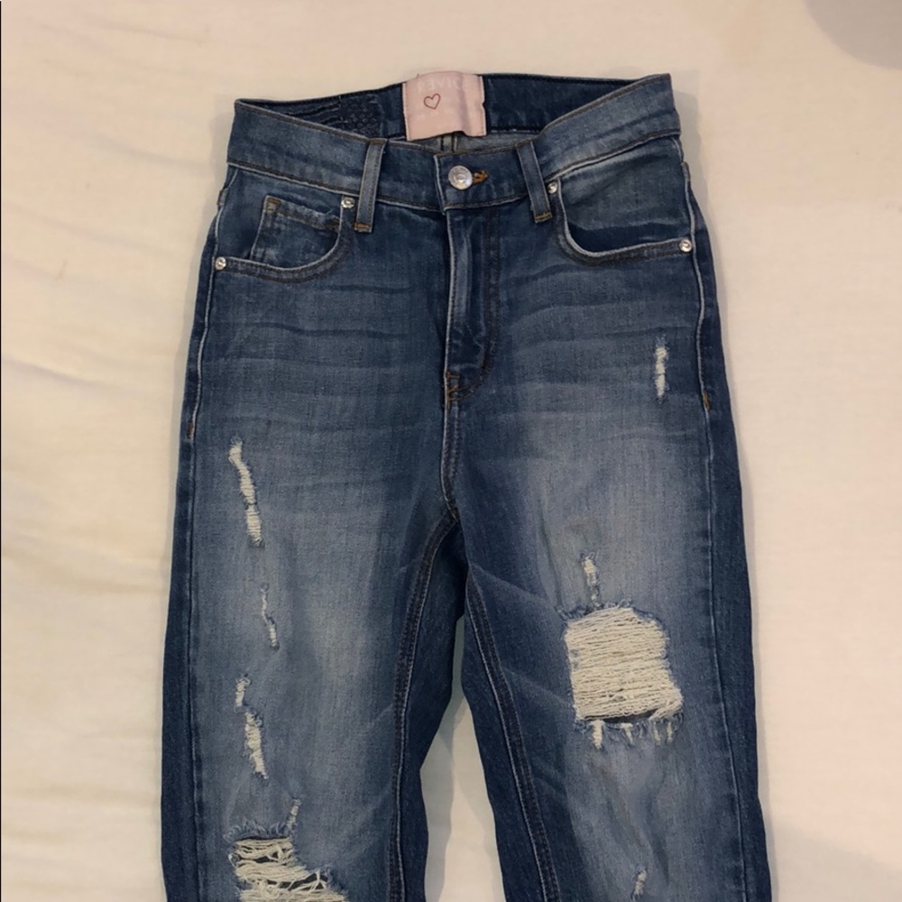 High waisted skinny jeans with holes